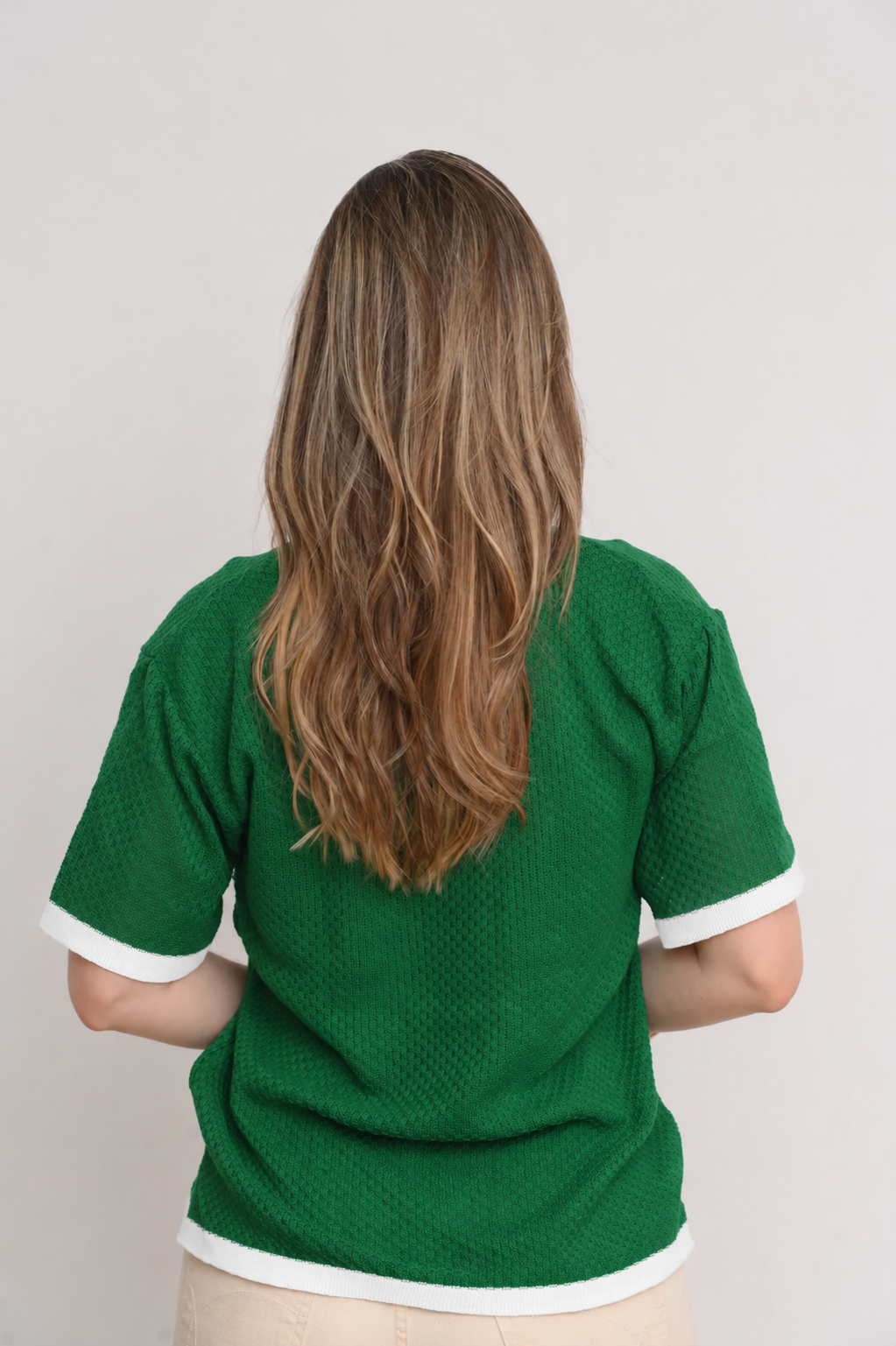 BLUSA DO BRASIL VERDE COM BRANCO TRICOT ESSENZA