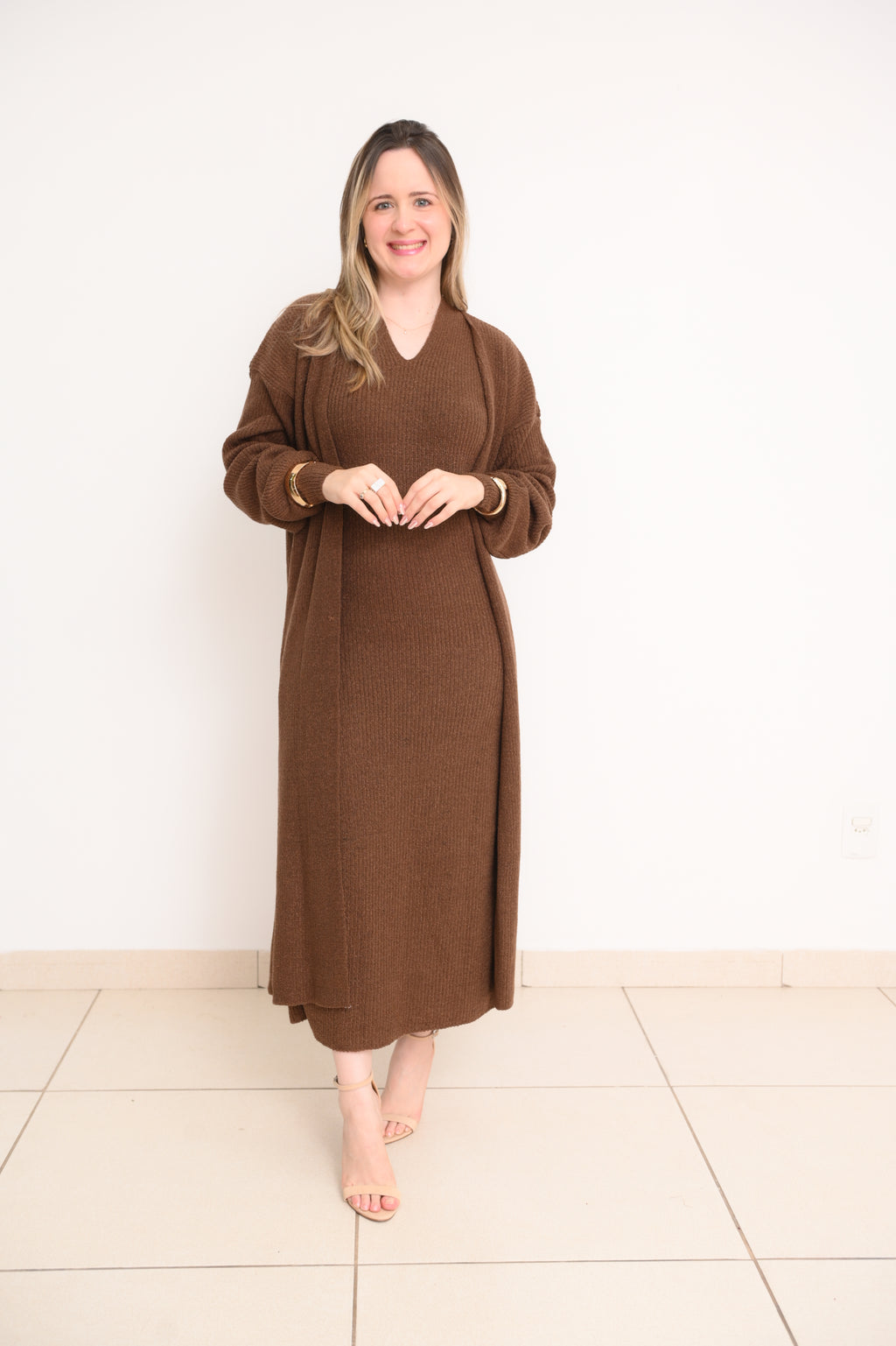 CONJUNTO VESTIDO CASACO MARILZA