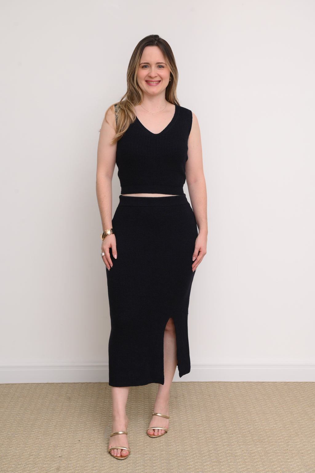 CONJUNTO SAIA MIDI E CROPPED TRICOT LARISSA