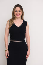 CONJUNTO SAIA MIDI E CROPPED TRICOT LARISSA