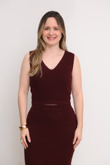 CONJUNTO SAIA MIDI E CROPPED TRICOT LARISSA