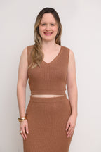 CONJUNTO SAIA MIDI E CROPPED TRICOT LARISSA